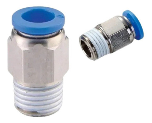 Conexão Pneumática Reta Macho Rosca 1/4 Tubo 12mm - 4 Peças 0