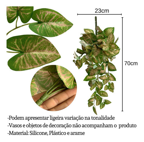 Kit 5 Plantas Artificiais Pendentes Decorativos Para Sala 1