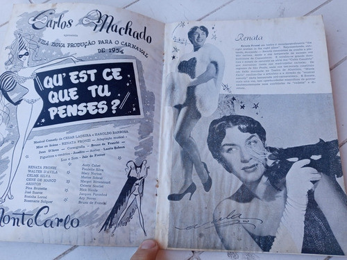 Programa Carnaval 1954 Carlos Machado Brasil Monte Carlo 1