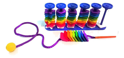 Contador Matematico Ensartado Enhebrado Motricidad 60 Fichas 0