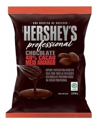 Chocolate Hersheys 40% Meio Amargo Professional 2,01kg Moeda 1