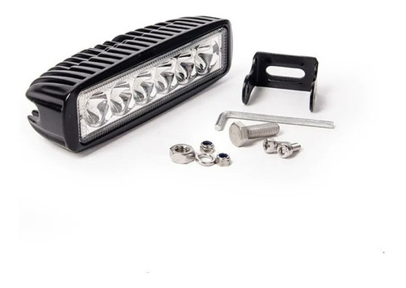 Faro Auxiliar Barra 6 Led 18w Flood Off Road Moto 4x4 15cm 0