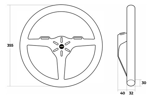 Volante Competicion Alivianado 355mm Hpc Stinger Light 1