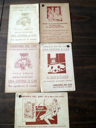 Tarjetones Mr. Calor Compañia Del Gas 1920 Propaganda 1