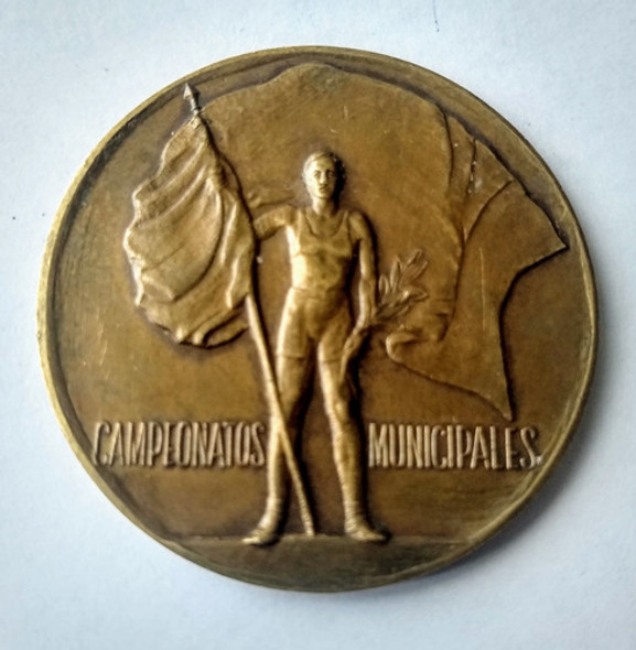 Antigua Medalla Campeonatos Municipales De Buenos Aires 0
