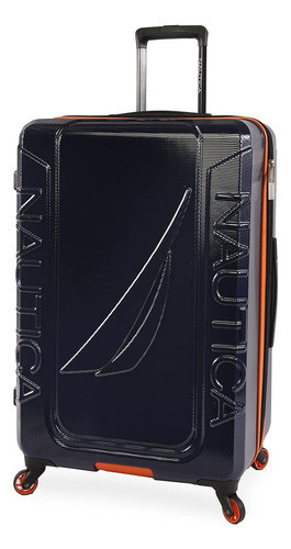 Nautica Birch Equipaje Giratorio Rígido, Azul Marino/naranja 0