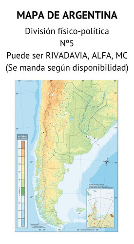 Mapa Argentina N°6 División Física Política Escolares 1