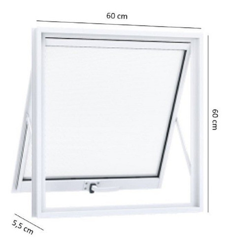 Janela De Aluminio Maxim-ar 60x60cm Com Vidro Lucasa Wt 1