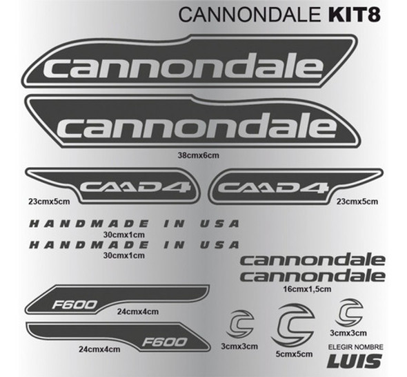 Juego Calcos Cannondale Caad 4 F600 Kit 0
