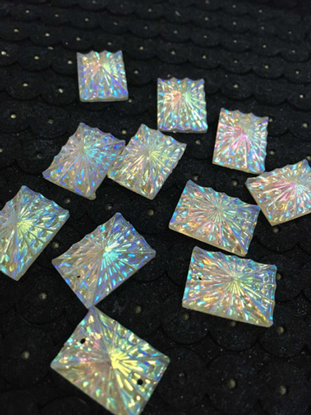 Gemas Acrílicas 13x18 Con Relieve Plata Tornasol X50u! 1