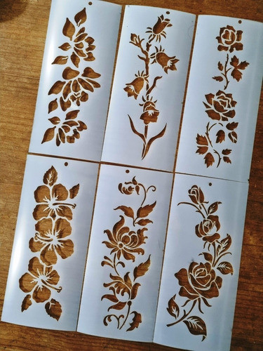 Combo X 6 Stencil Guarda De.flores De 20x7cm 0