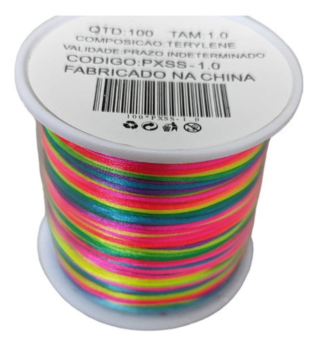 Fio De Seda Acetinado 1mm Rolo 100 Metros Colorido Cordão 1