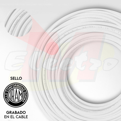 Cable Taller Blanco 3x0.75 Mm X Mt Iram Kalop Electro Medina 1