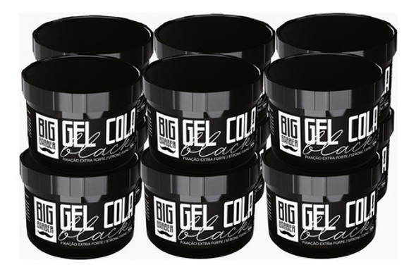 Gel Cola Black Big Barber 300g Pigmentado Extra Forte 12 Und 0