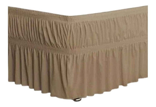 Saia Para Cama Box Casal Queen Caqui A Pronta Entrega 1