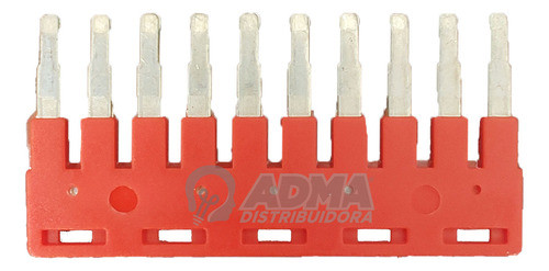 Puente Union 10 Elementos Bornera Resorte 2,5mm Rojo Zoloda 1
