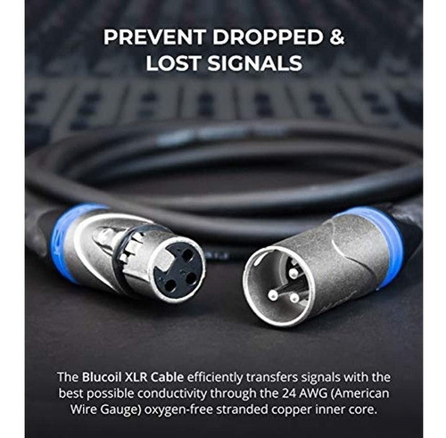 Blucoil Audio Paquete De 2 Cables Xlr Balanceados De 20 Pies 1