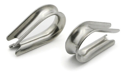 10 Guardacabos Galvanizado 1/4 - 6mm P/ Sogas - Cables Acero 0