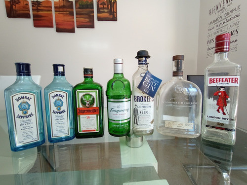 Set De 7 Botellas Vidrio Adorno Y Decoracion Muy Llamativas 0