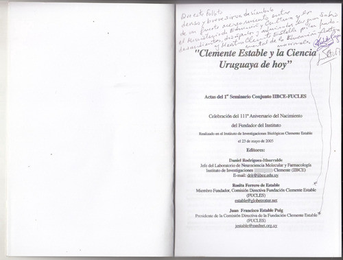 Clemente Estable Y La Ciencia De Uruguay Homenaje 2008 Raro 1