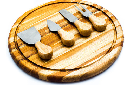 Kit Tábua Queijos E Frios + Espátula Queijo 4 Peças Gourmet 0