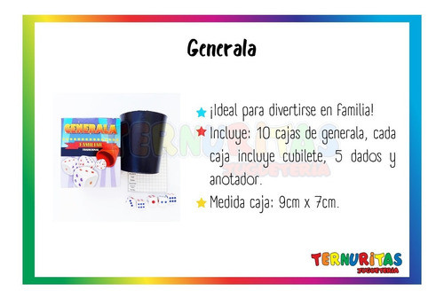 Generala X10 Juego De Mesa Cubilete Dados Clasico Ep X Mayor 1