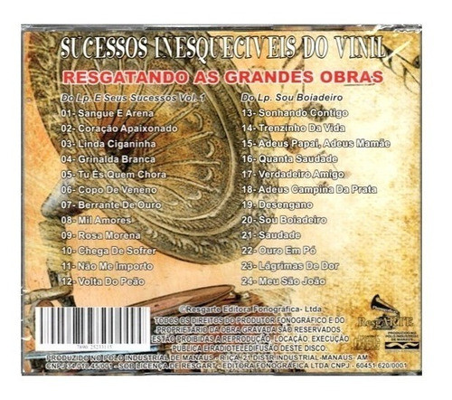 Cd Silveira E Barrinha - Sucessos Do Vinil Cd-0115 1