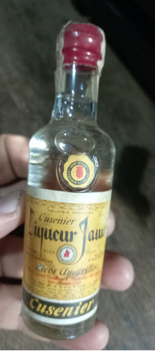 Botellita Antigua Miniatura Licor Amarillo Cusenier S/abrir 0
