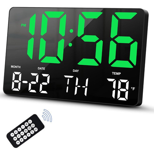 Reloj Digital Hournor, Reloj De Pared Digital Con Control Re 0