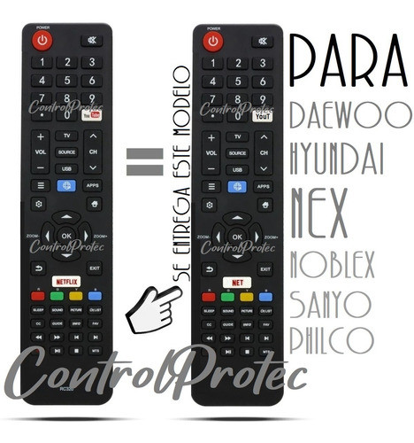 Control Remoto Para Philco Rc320 Noblex Sanyo Daewoo 4k 1