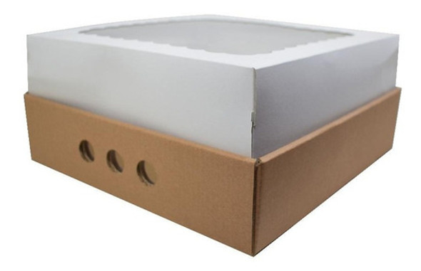 Caja Para Desayuno O Torta Con Visor 42x32x12 X 25 Unidades 1