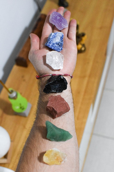 Kit 7 Chakras Piedras Energeticas Grandes En Bruto + Guia 1