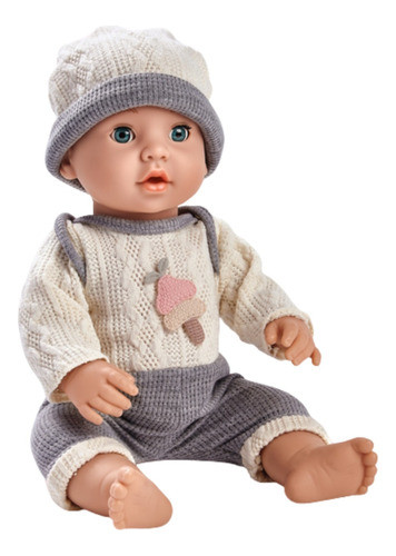 Bebote Bebé Reborn 41 Cm Con Gorro Y Enterito Blanco Muñeca 0