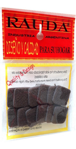 Fieltro Y Goma Autoadhesivo 25mmx60u Espesor 4mm Cuadrados 0