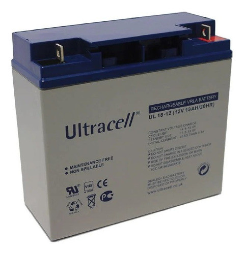 Batería De Gel Ultracell De 12v Y 18ah Tipo Ul 0