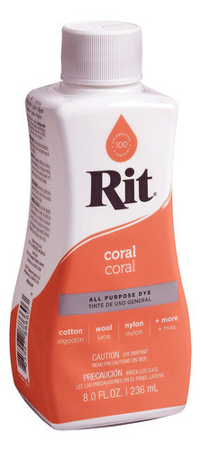 Fabric Dye Rit Liquid Coral Multiuso 240ml 1