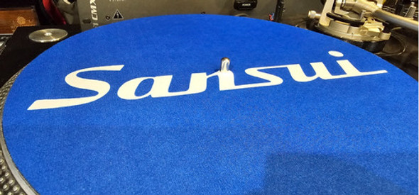 Sansui Logo Blanco Fondo Azul Paño Slipmat Espuma Djproaudio 1