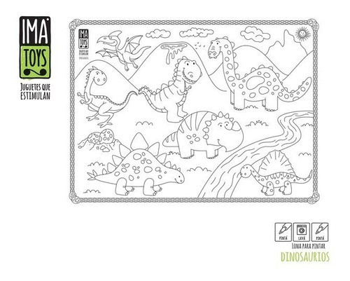 Lona Lonita Lavable Dinosaurio Para Pintar Y Lavar 1
