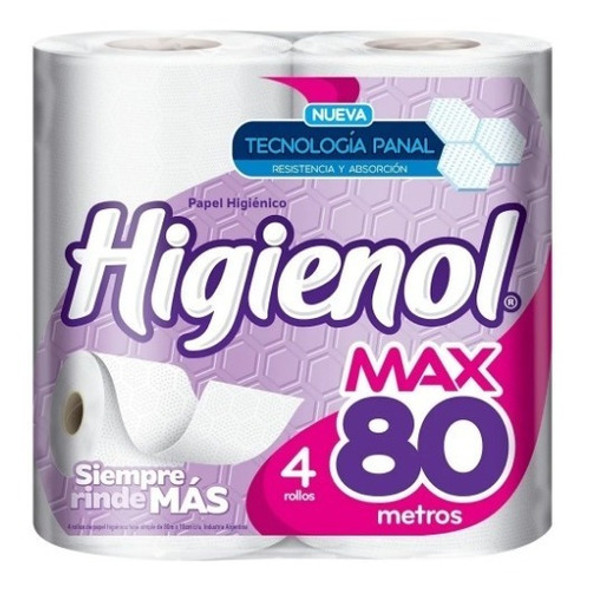 Bolsón De Papel Higiénico Higienol Elite 80mts X 4 Rollos 1