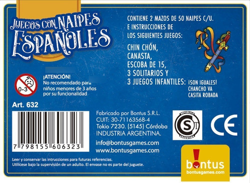 Juego De Mesa Con Naipes Espanoles Cartas Bontus Lny 632 1