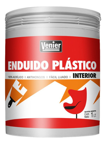 Enduido Plástico Interior Antihongos Venier | 1,3lt 0