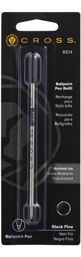 Carga Cross Esferográfica Preta Fina 8514 1