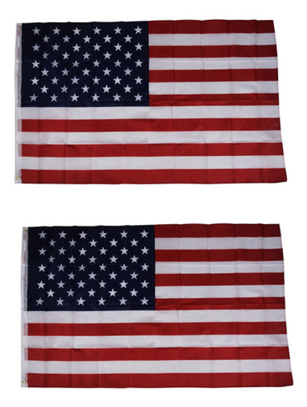 2x Promotion American Flag Usa - 150 × 90 Cm (compatível Com 0