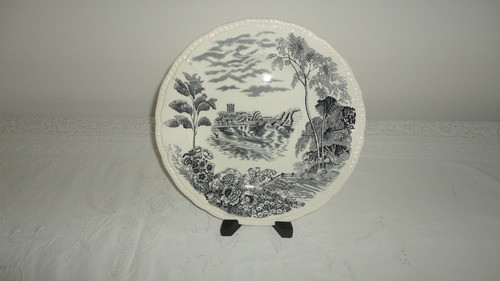 Plato Ingles Antiguo Con Escena Campestre Impecable Vealo 0