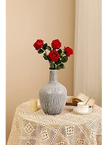 Luyue Paquete De 10 Rosas De Terciopelo Artificial Flores De 1