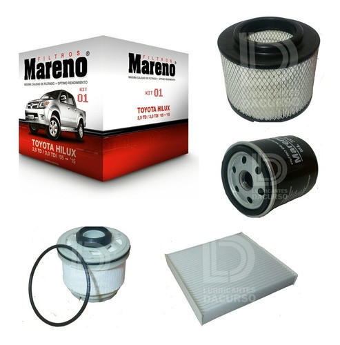 Kit De 4 Filtros Toyota Hilux 2.5 Y 3.0 2005 En Adelante 1