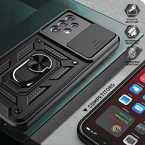 Funda Para Galaxy A23 5g Cubre Cam/anillo +vidrio Negro 1
