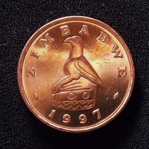 Zimbabwe 1 Cent 1997 Sin Circular Arte Nativo 0
