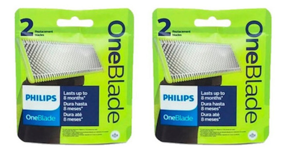 2x Repuesto Philips Qp220 Afeitadora Oneblade 0