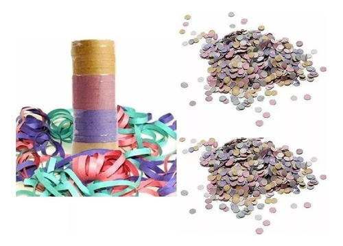 Carnaval Confete 1 Kg + 5 Pcts Serpentina Para Festas Folia 0